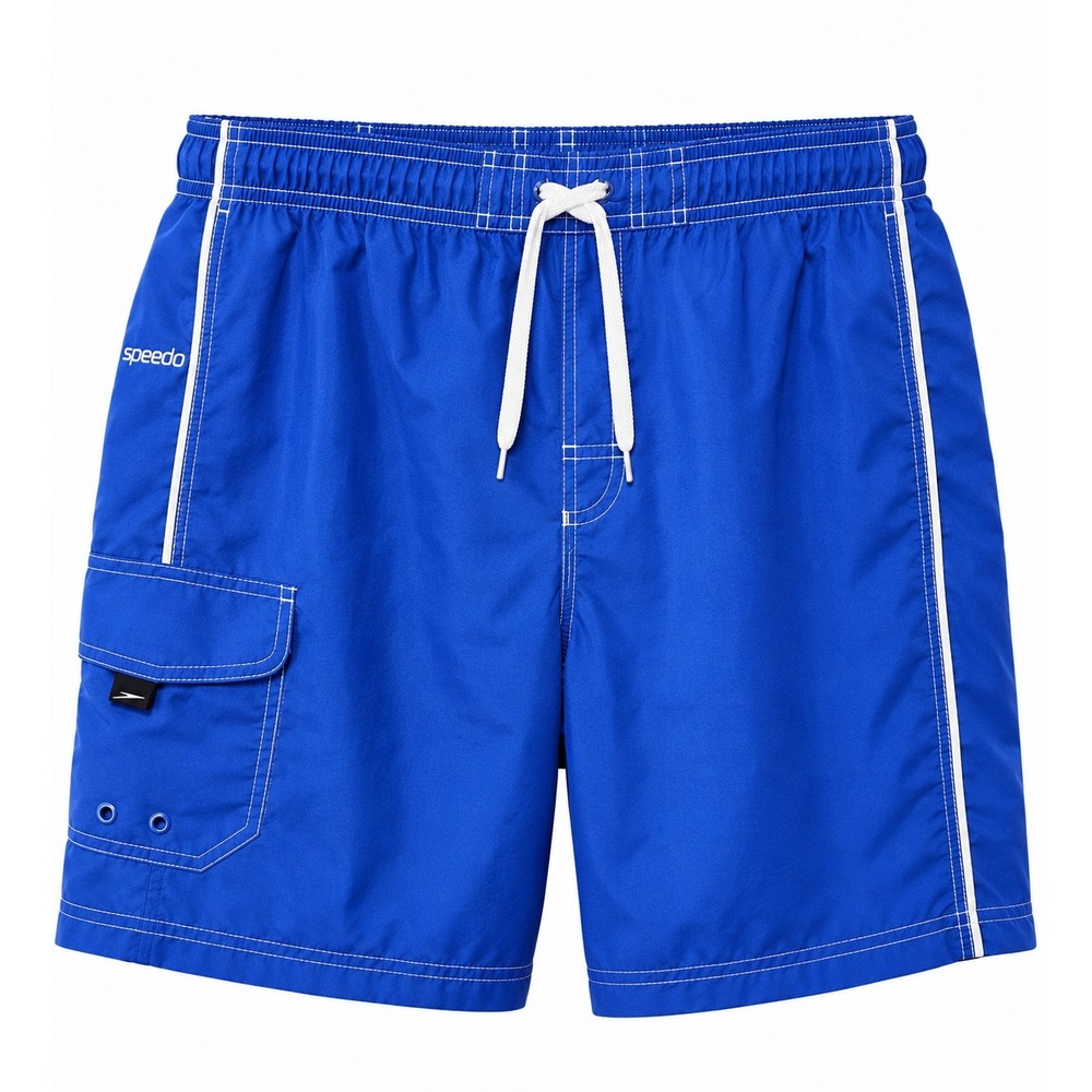 Speedo Vintage 90s Blue Swim Trunks Men's Large Cargo Pocket Board Shorts w/mesh